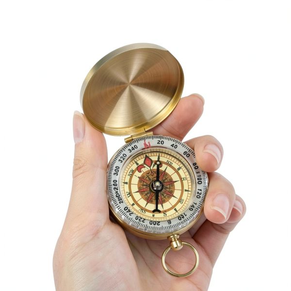 Flintronic Gold Pocket Compass Waterproof Shockproof-2