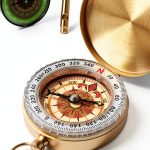 Flintronic Gold Pocket Compass Waterproof Shockproof-0