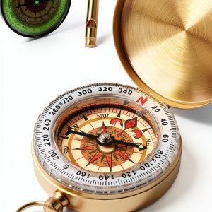 Flintronic Gold Pocket Compass Waterproof Shockproof-0