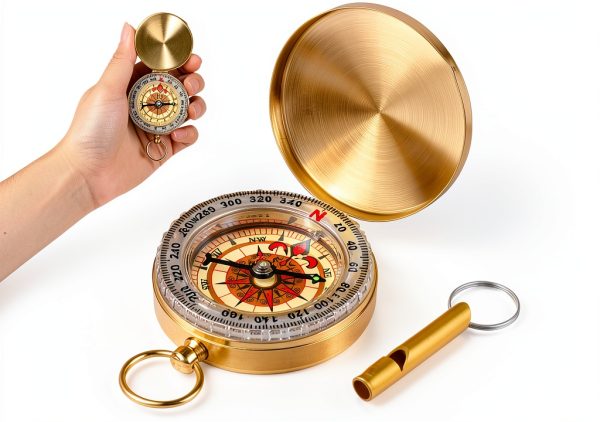 Flintronic Gold Pocket Compass Waterproof Shockproof-8
