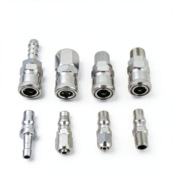 Walfront 8Pcs Quick Fitting C Type 1/4" Zinc Alloy Socket Plug Kit-2