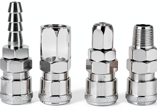 Walfront 8Pcs Quick Fitting C Type 1/4" Zinc Alloy Socket Plug Kit-7