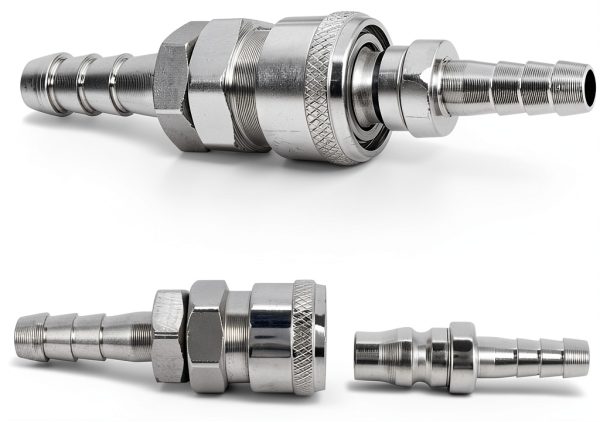 Walfront 8Pcs Quick Fitting C Type 1/4" Zinc Alloy Socket Plug Kit-4