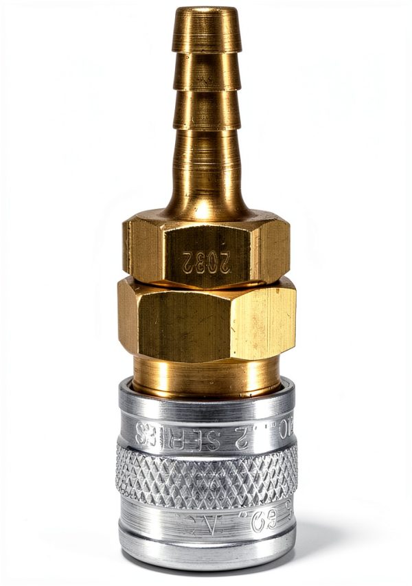 Foster 2 Series Coupler 1/8 Body 3/16 Hose Barb Brass Quick Connect-0
