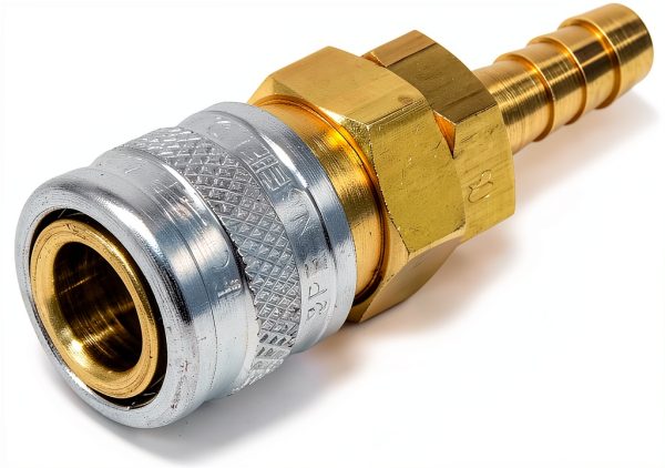 Foster 2 Series Coupler 1/8 Body 3/16 Hose Barb Brass Quick Connect-2