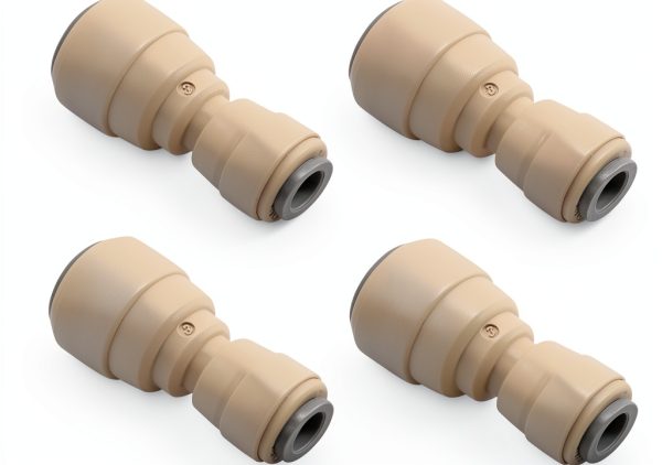 HJGarden 1/4" to 3/8" Butt Quick Coupler 4pcs Reducing Union-0