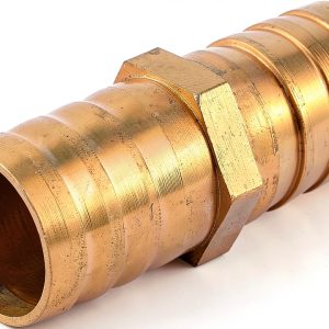 uxcell 20mm Dia Air Straight Hose Pipe Barb Coupler Connector Brass Tone-0